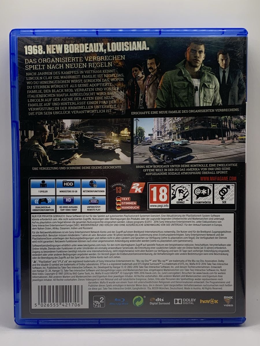 Sony Spiele: Mafia III - PS4 – Gebraucht aus Ostermundigen von RG-Collector 1