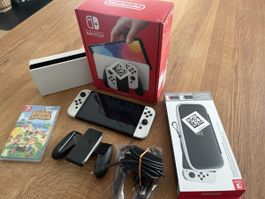 Nintendo Switch OLED Konsole Weiss inkl. Spiel ACNH