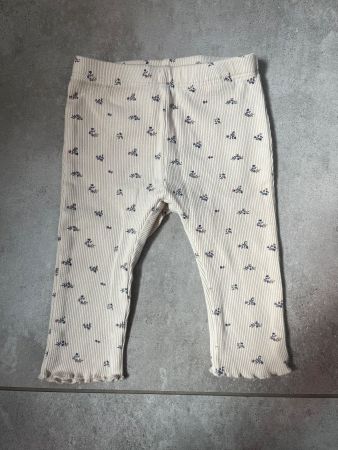 Name it, Leggings, beige, Blumen, Rippleggings, Gr. 68