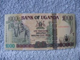 Uganda Banknote, 1000 Schilling, Seltenes Sammlerstück, Neu