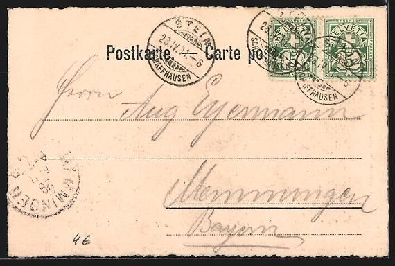 Cartoline postali: Litho Stein a. Rh., Teilansicht und Schl – Usato da Berlin venduto da bartko-reher 1