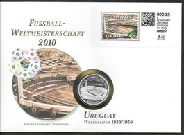 Münzbrief Fussball WM 2010 Südafrika Uruguay Weltm 1930 1950