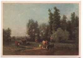 KÜNSTLER AK Sommertag, Karl Girardet, Kühe