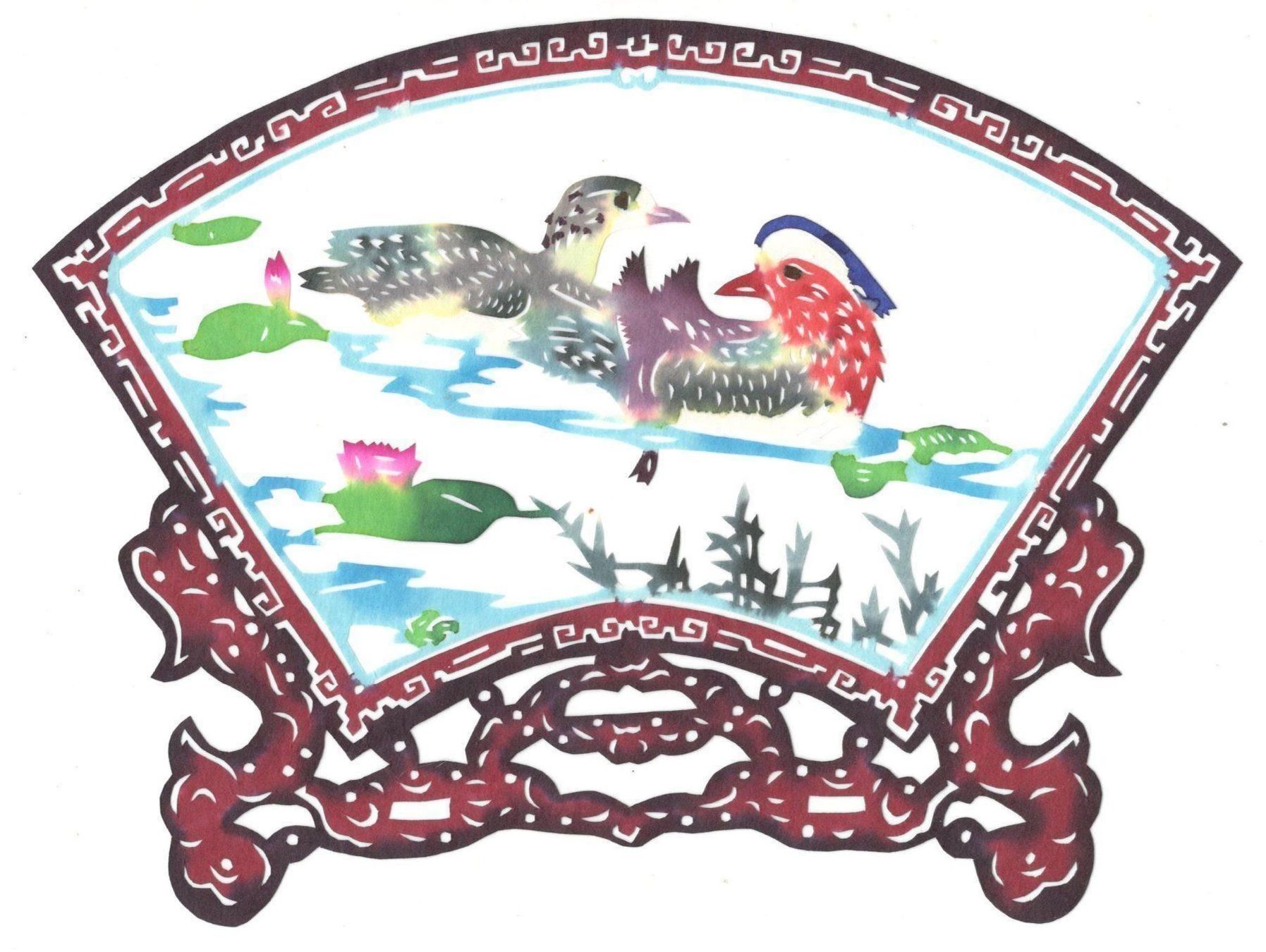 Grafica & Litografie: Fächer - Scherenschnitt aus China, Original Handarbeit – Nuovo e nell'imballaggio originale da Oberwangen TG venduto da astroblackcat
