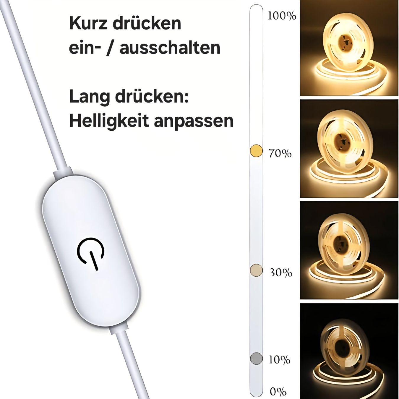 Ghirlande e barre luminose: COB LED Leuchtstreifen / dimmbar / 4000K mit USB Stecker – Nuovo e nell'imballaggio originale da Uster venduto da -FPS- 2