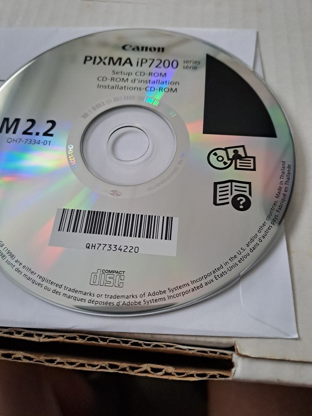 CD: Canon PIXMA iP7200 Setup CD-ROM gebraucht – Usato da Zürich venduto da Schoebi19 1
