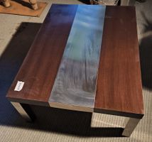 Moderner Salontisch, Holz / Edelstahl