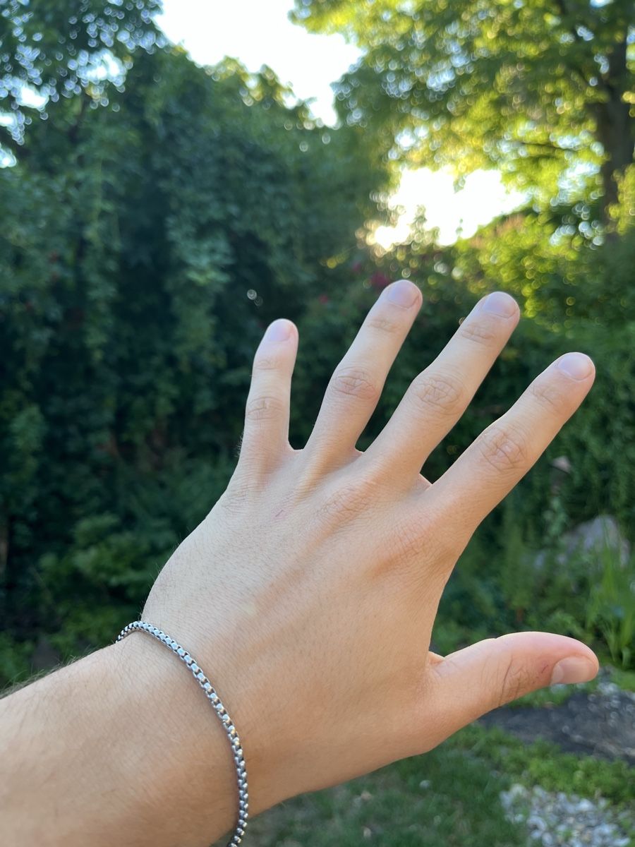 Bracelets: Armband Edelstahl Silberfarben Panzerkette  – Neuf (Voir description) à Tägerwilen par Alexander716