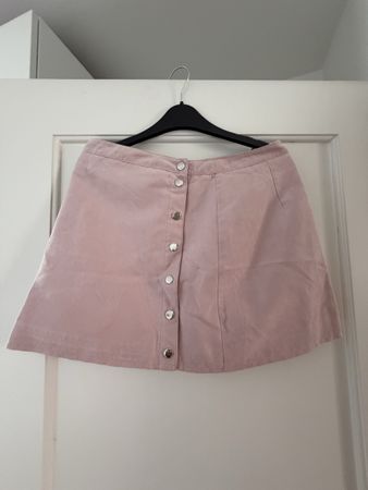 Minirock Wildlederoptik rosa mit Knopfleiste Grösse M