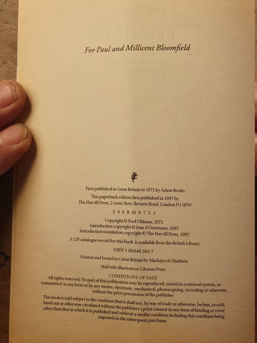Libri: Reunion - Fred Uhlmann – Usato da Zürich venduto da loosebone 6