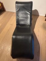 Liege Sessel Schwarz Leder Metallgestell gebraucht