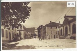 Couvet - La Poste et l'Eglise - animee