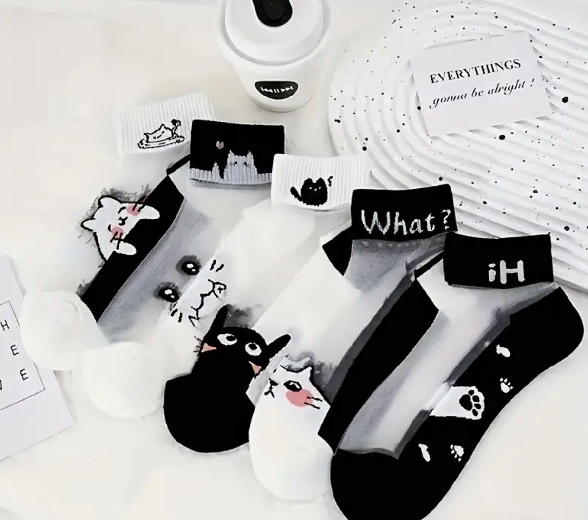 Socken: 5x Knöchel-Socken-Katzen- Einheitsgrösse 36-40 – Neu (gemäss Beschreibung) aus Teufenthal AG von MeineSchatztruhe 1