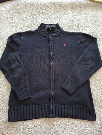 pull zippé Ralph Lauren bleu marine taille S 