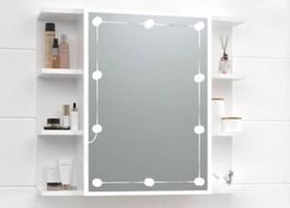 Spiegelschrank mit LED Hochglanz-Weiß