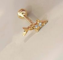18K Gelbgold Diamant Piercing