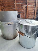 3 GROSSE BLUMENTÖPFE AUS METALL