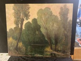 HUILE SUR PANNEAU SIGNÉE ET DATÉE AU DOS 80