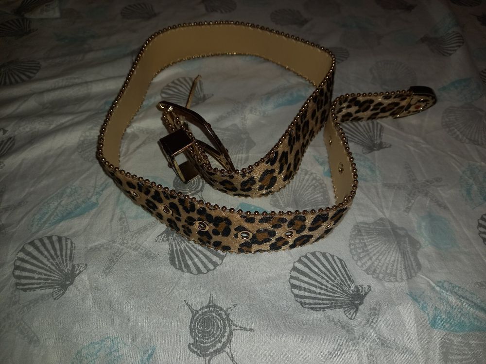 Ceinture léopard boucle dorée strass vintage cloutée (Gebraucht) in ...