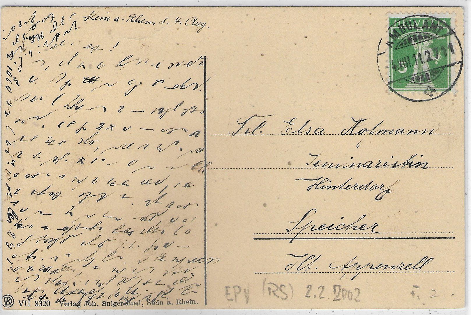 Cartoline postali: Stein am Rhein - Generalansicht – Usato da Ettingen venduto da Kartenplanet 1