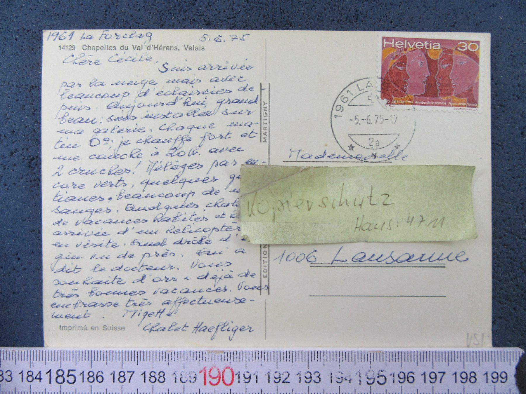 Cartoline postali: CHAPELLES DU VAL D'HERENS VS AK 1975 – Usato da Ettingen venduto da Hausi4711 1