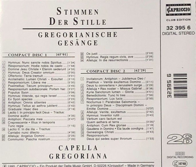CD: Gregorianische Gesänge - Stimmen der Stille – Usato da Grüningen venduto da azulgris 1