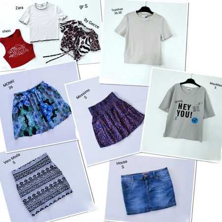 Damen Kleiderpaket, Röcke und T-Shirts, Gr. S