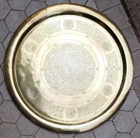 XL Tablett / Tischplatte aus Messing, orientalisch, 80 cm Dm