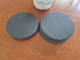 Ardoise ronde, plateau, assiettes, prix pour 1 pièce P10
