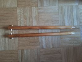 Stricknadeln gross, aus Holz, gebraucht - Letzte Chance