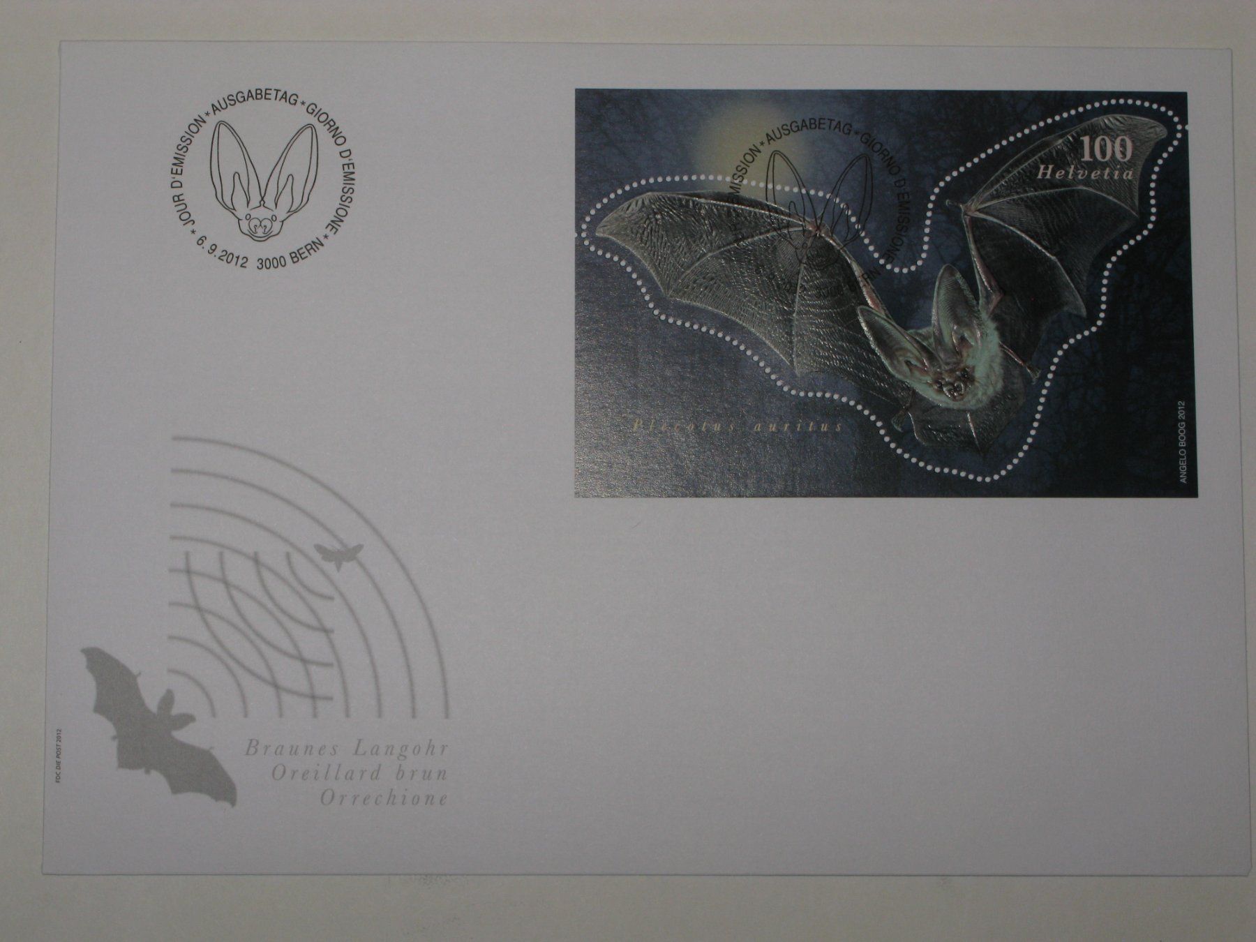 Tutti i francobolli: Sonderblock FDC 22.11.2012 "Fledermaus" – Usato da Riken AG venduto da HEROWE