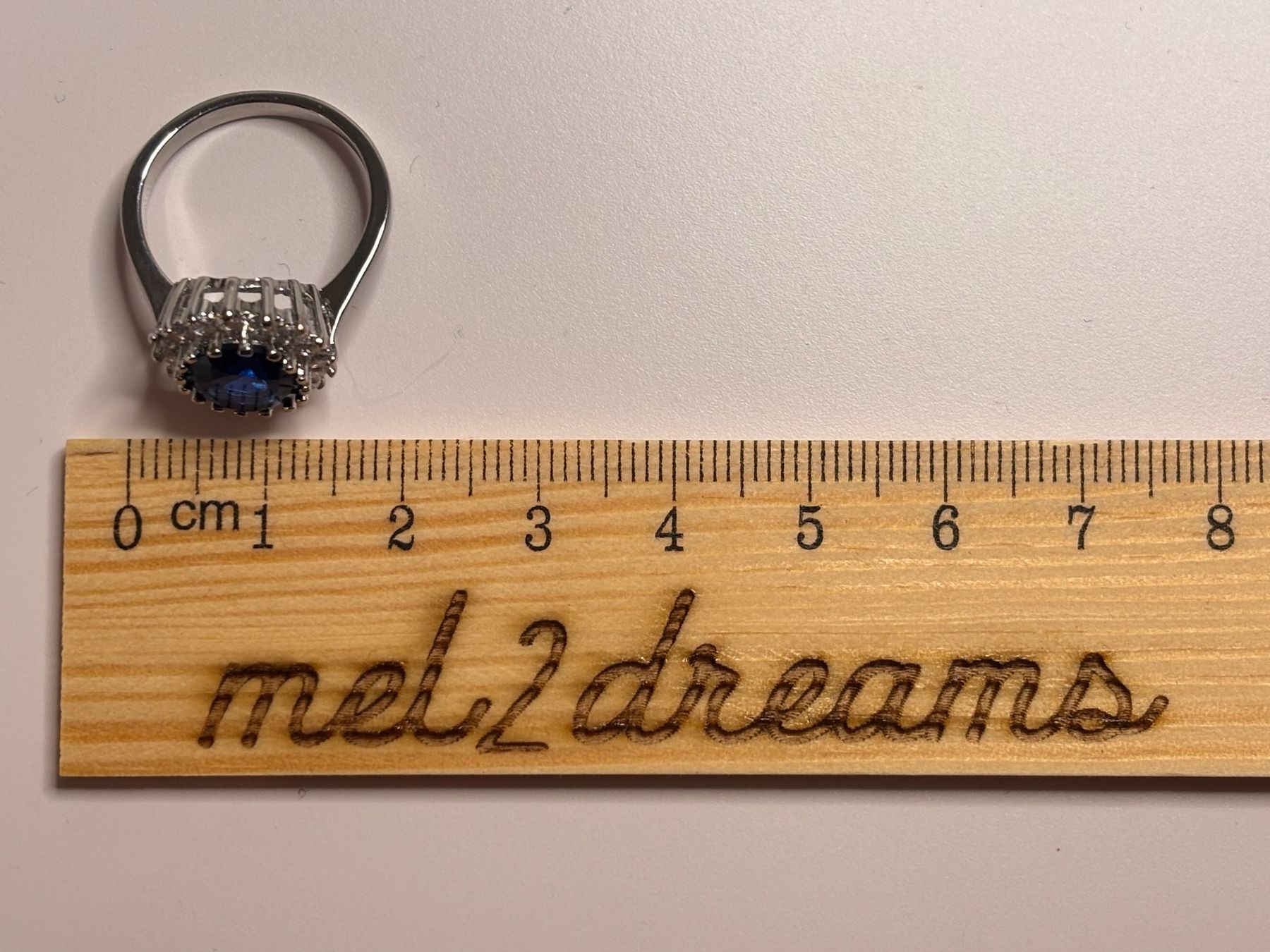 Anelli: Bague saphir et halo de brillants – Nuovo (secondo la descrizione) da Lausanne venduto da mel2dreams 6