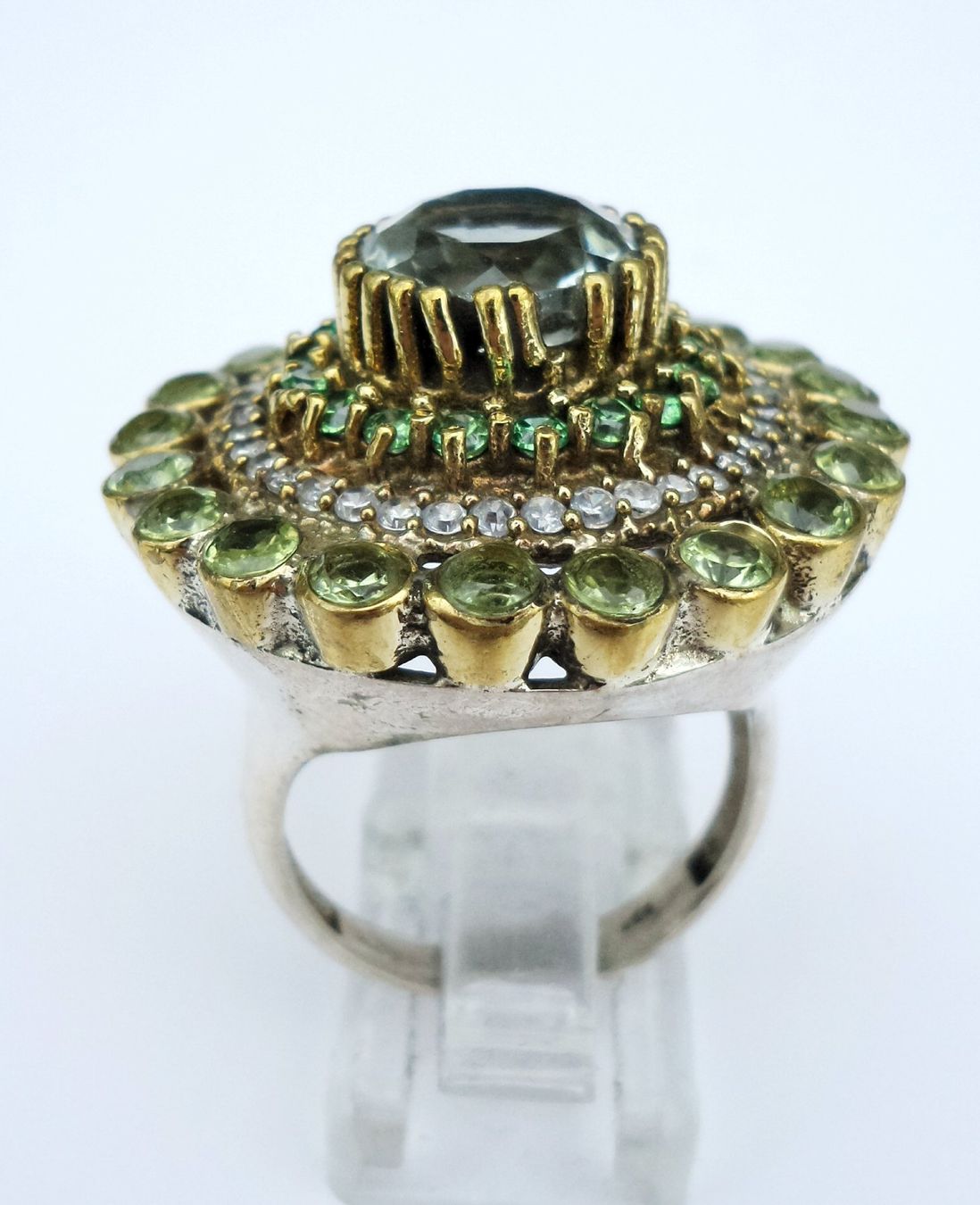 Anelli: Statement Ring, Silber 925, Rauchquarz und Peridot – Nuovo (secondo la descrizione) da Zürich venduto da adriben 4