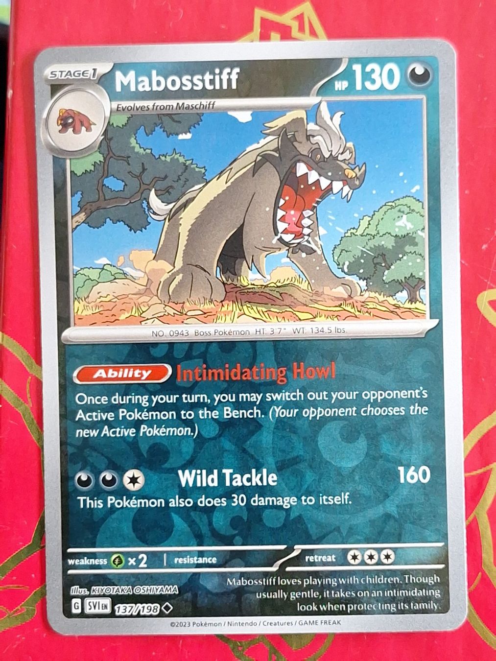 Pokémon Carte collezionabili: Mabosstiff - Pokemon Reverse Holo Scarlet Violet Base – Usato da Altstätten SG venduto da GGsGameshop