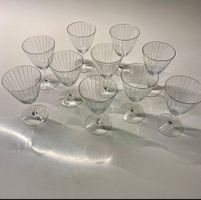 10er Set Cocktailgläser, Original aus den 1950er Jahren