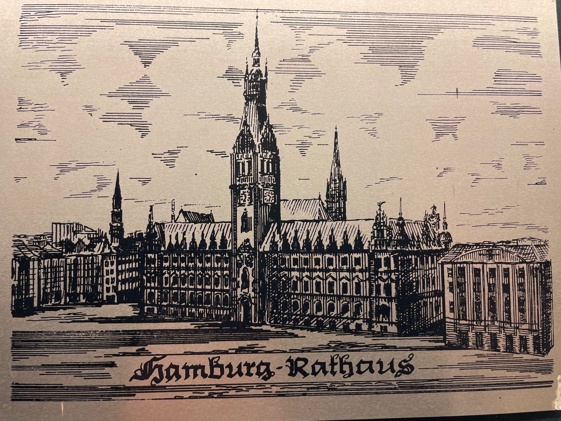 Incisioni: Hamburger Rathaus!  Kupferstich – Usato da Winterthur venduto da sportdisco2 3