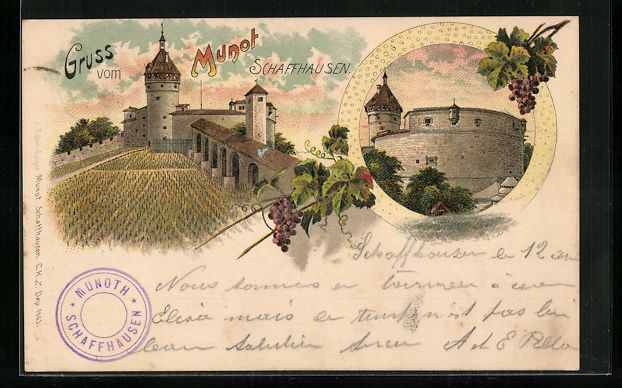 Cartes postales: Litho Schaffhausen, Gruss vom Munot, Wei – D'occasion à Berlin par bartko-reher
