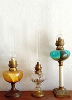 3 Lampes à pétrole anciennes - 3 alte Petroleumlampen