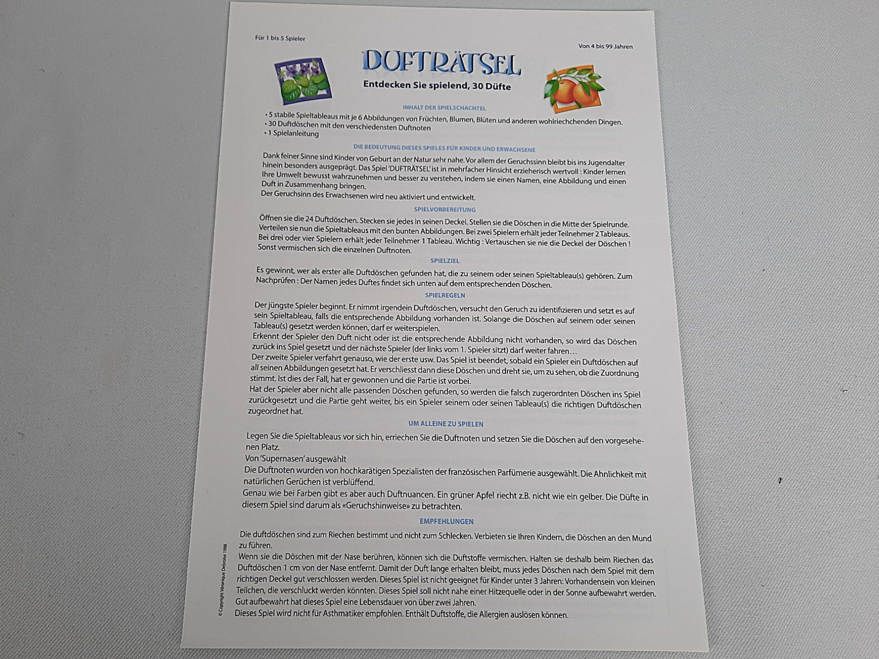 Spiele: SENTOSPHÈRE Die Lotterie der Düfte – Neu (gemäss Beschreibung) aus Beinwil am See von Restwert_Beinwil 5