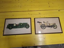 Zwei Bilder Oldtimer Bentley 1928 Mercedes 1900 guter Zustan