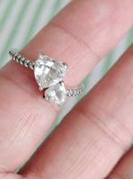 Bague Pandora 2 Coeurs avec Zircons