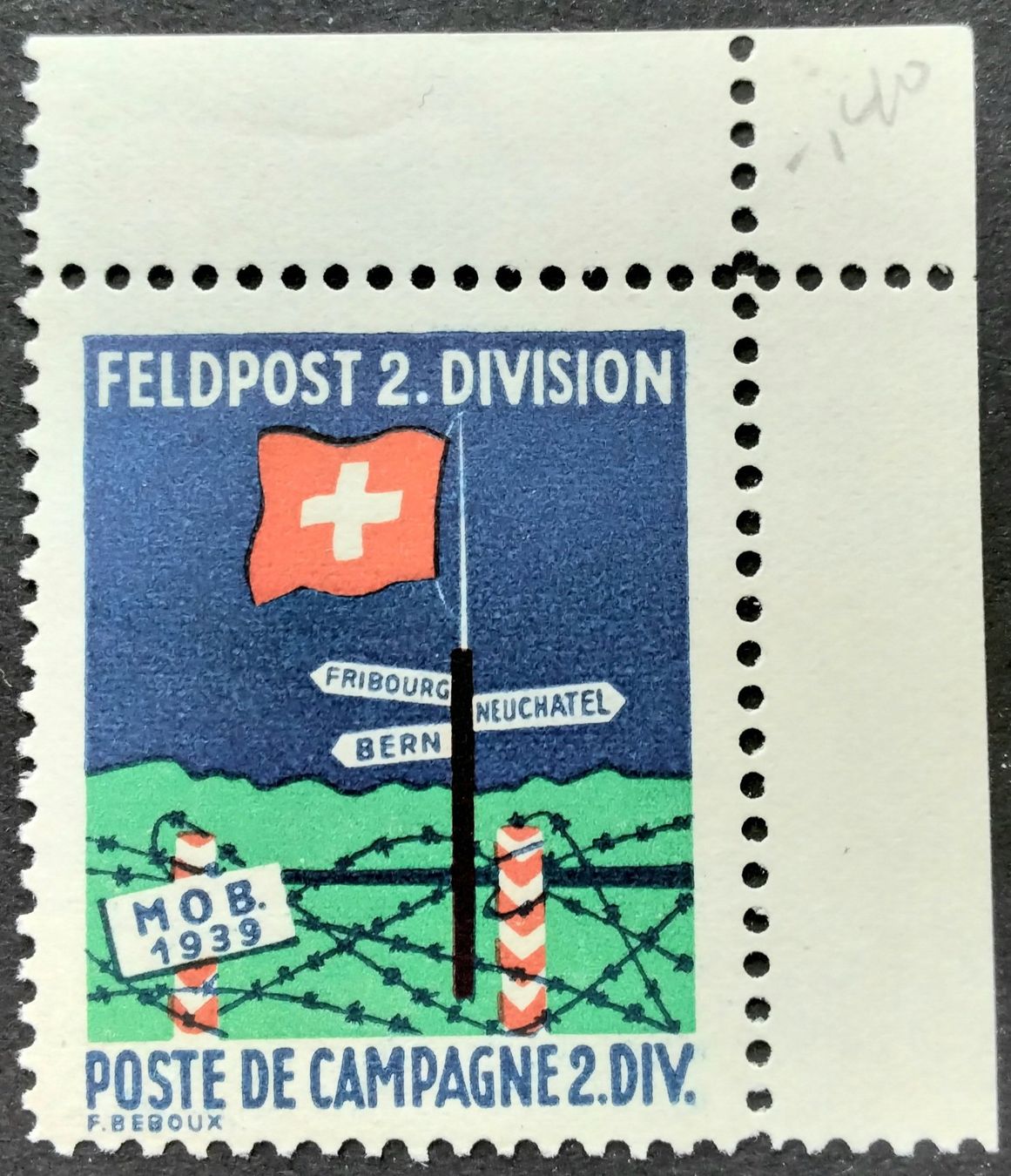Tutti i francobolli: Feldpost 2. Division, 2.WK, Wi FP 3 – Usato da Niederuzwil venduto da LichtPhil