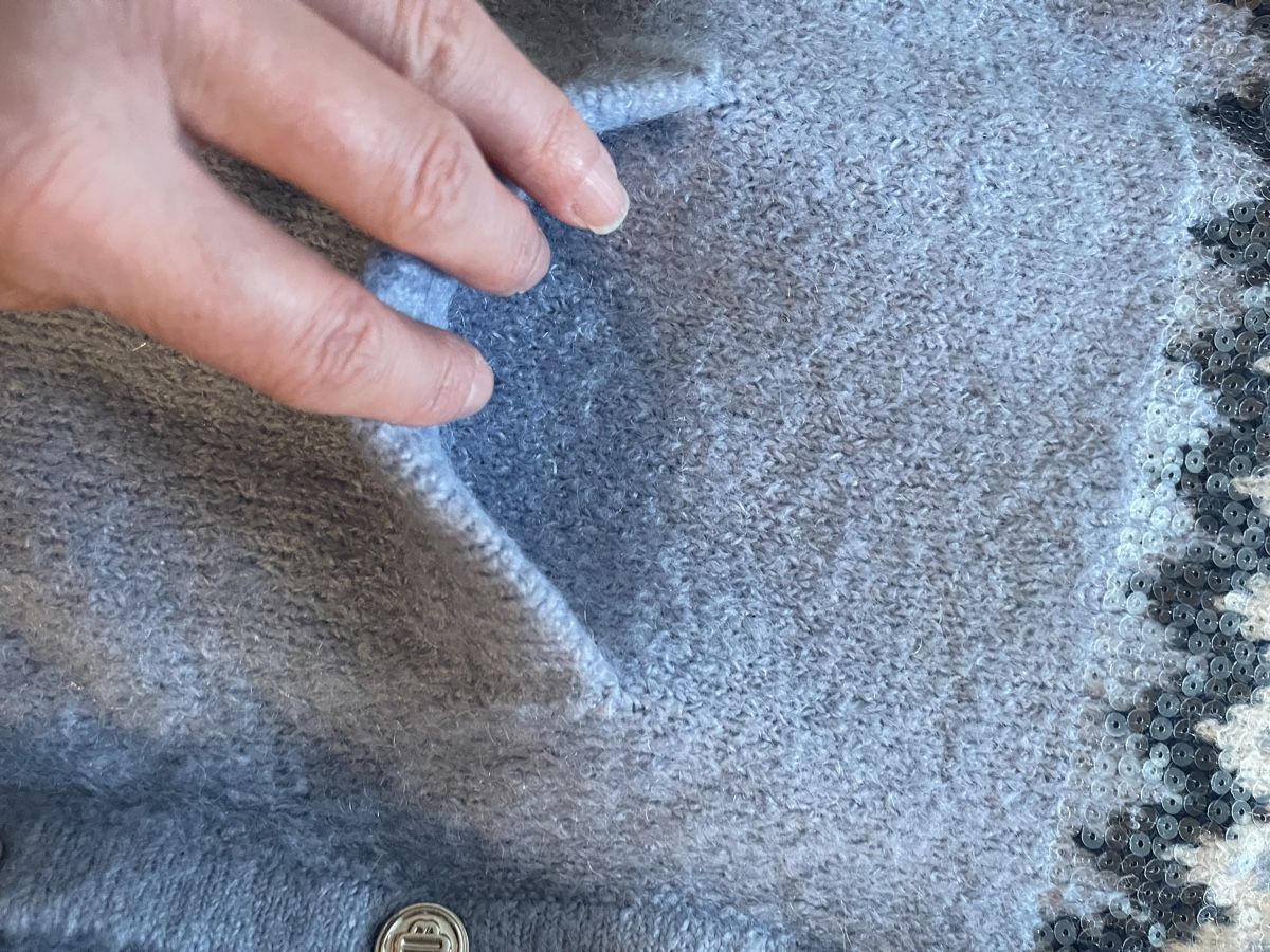 Maje Giacche: Pullover/ Maje Winter Cardigan Damen Grösse 2 Blau gestreift – Usato da Rüschlikon venduto da Lajniii 8