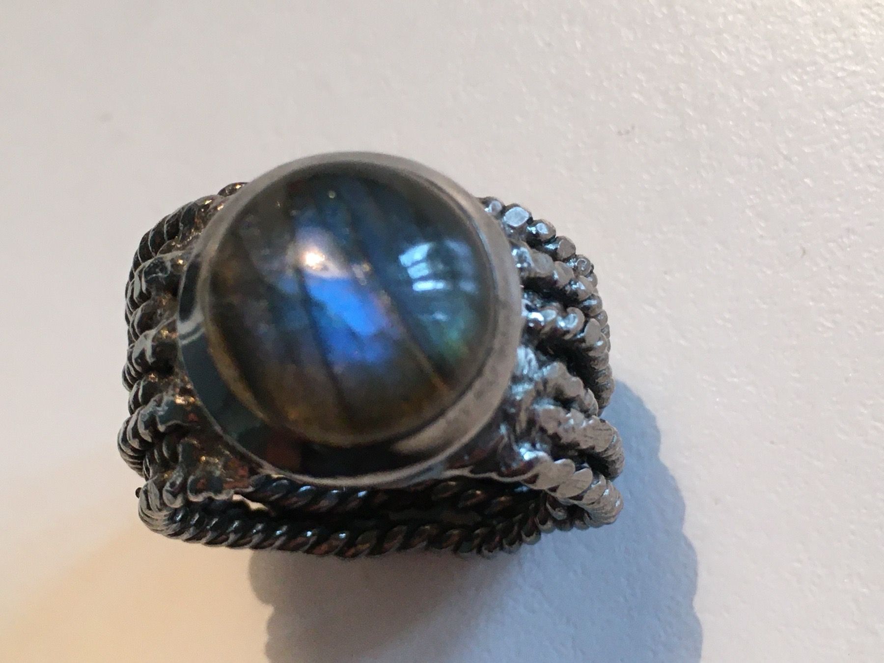 Olga Ribler Anelli: Wunderschöner moderner Ring 925 Sterlingsilber + Labradorit – Nuovo (secondo la descrizione) da Bern venduto da Smile-2707 2