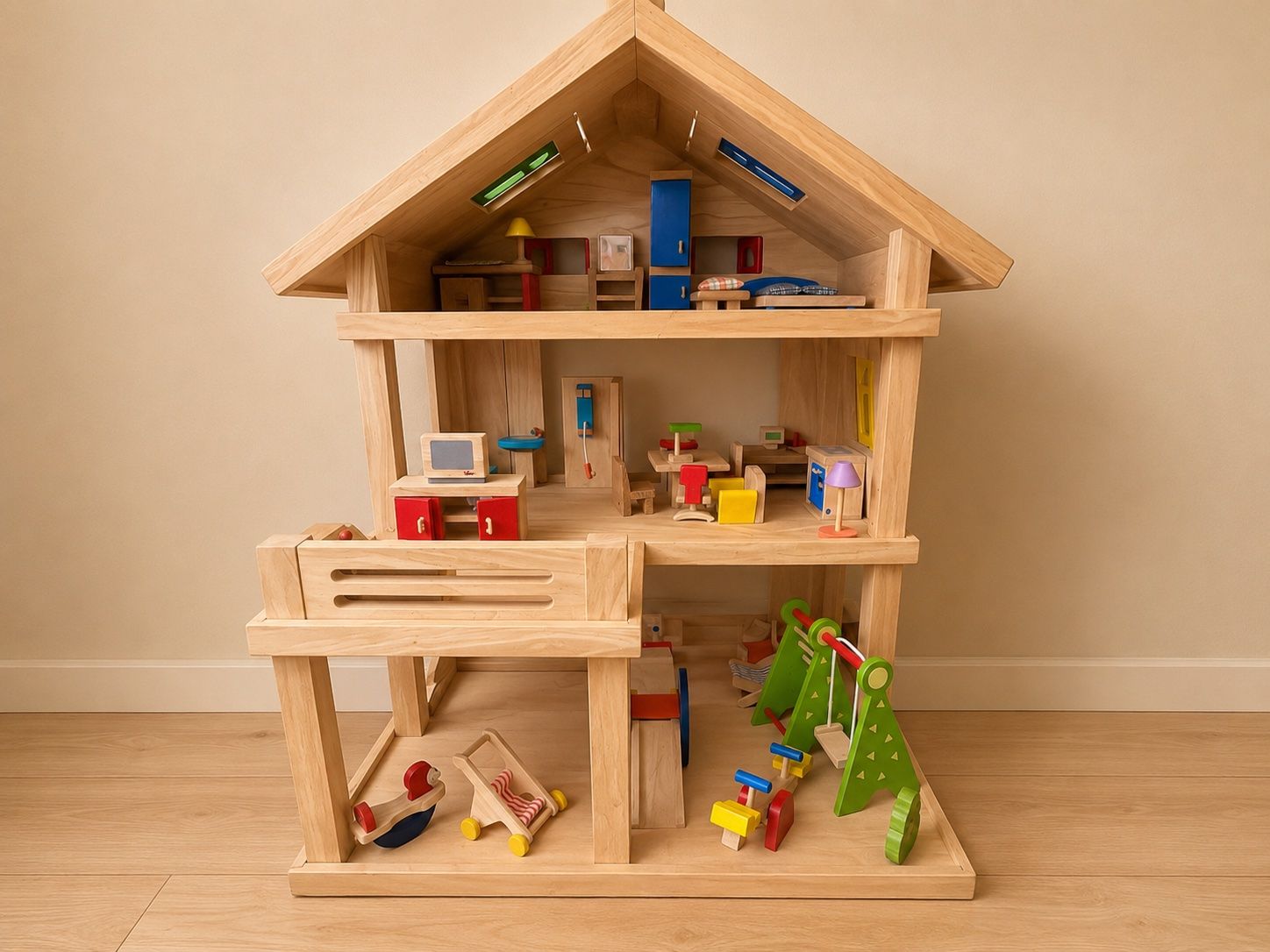 Case e mobili per bambole: Holz Puppenhaus – Usato da Dielsdorf venduto da renz-sina92 1