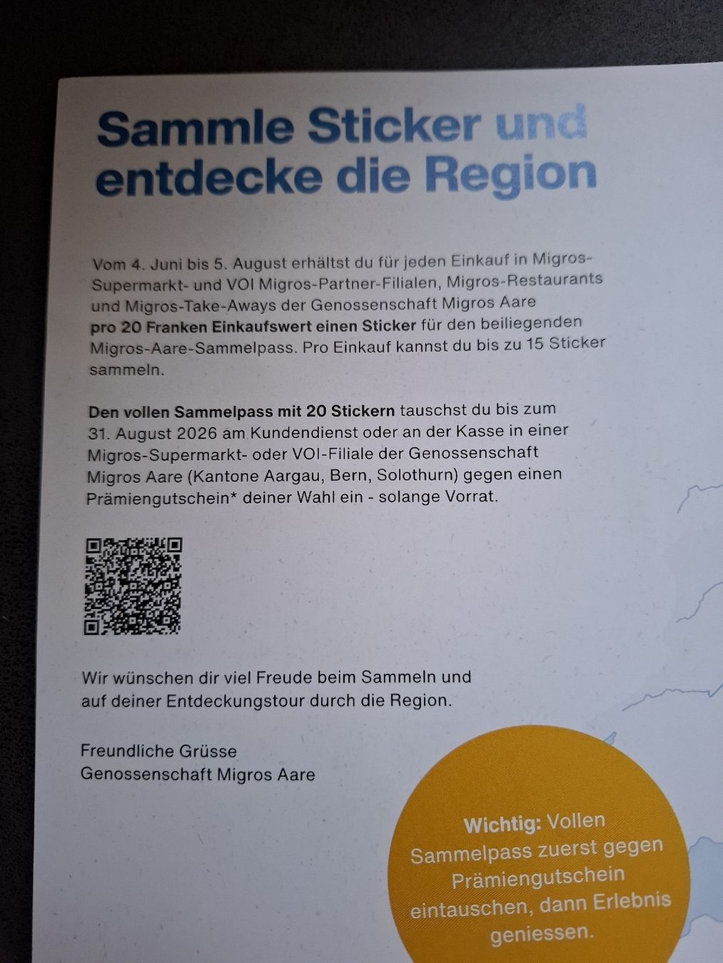 Migros Sammelmarken & -punkte: Migros Aare Sammelpass mit Stickern  – Neu (gemäss Beschreibung) aus Zuchwil von bvj_5t82 2