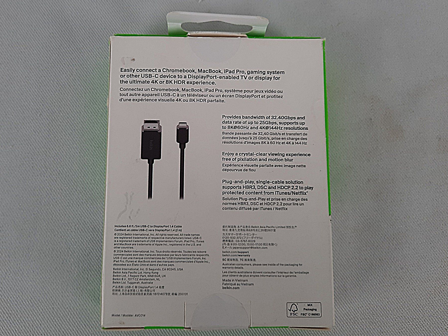 Belkin Kabel: BELKIN DisplayPort 1.4 Cable – USB Typ-C – Neu (gemäss Beschreibung) aus Beinwil am See von Restwert_Beinwil 3