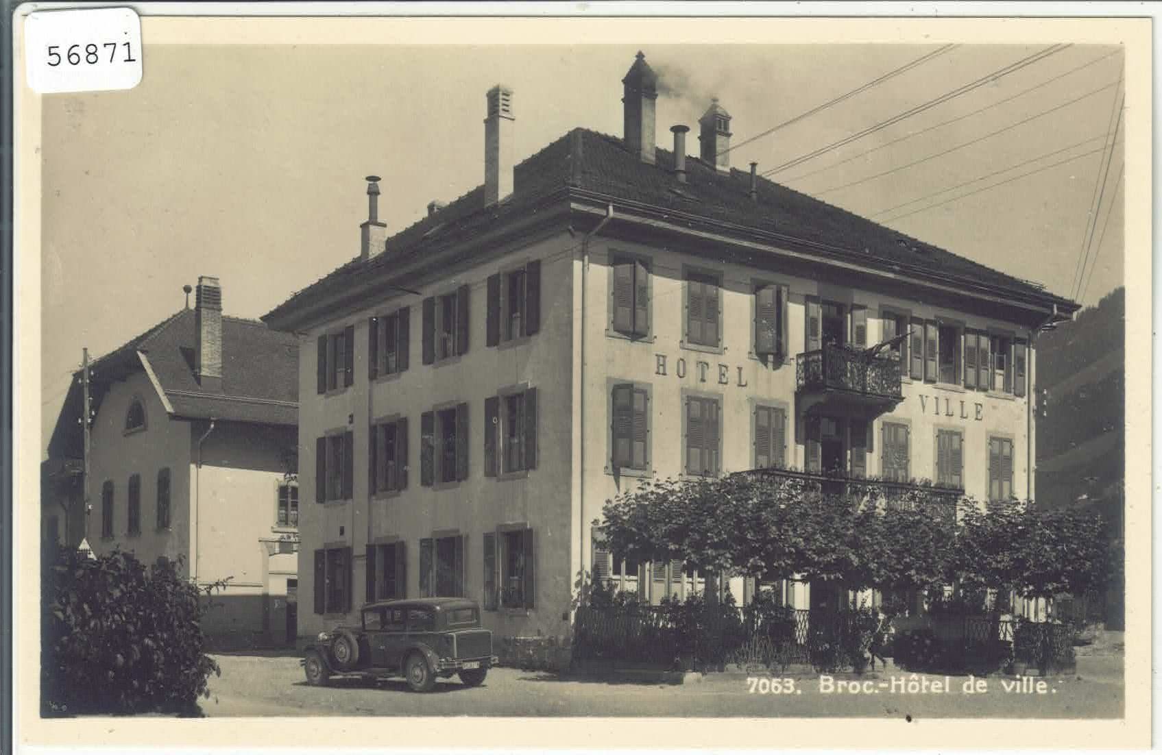 Cartoline postali: Broc - Hotel de Ville mit Auto – Difettoso da Ettingen venduto da Kartenplanet