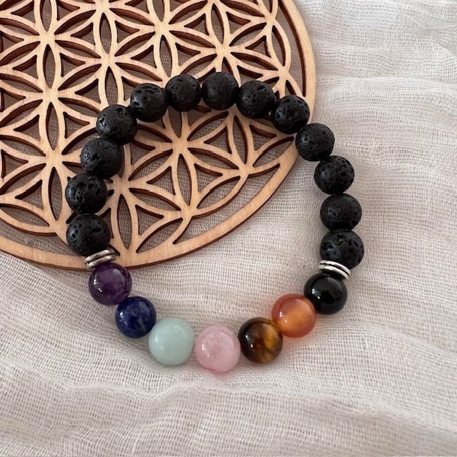 Bracciali & Braccialetti: Bracelet 7 chakras - base cristal pierre de lave – Nuovo e nell'imballaggio originale da Pully venduto da sunaddict 3
