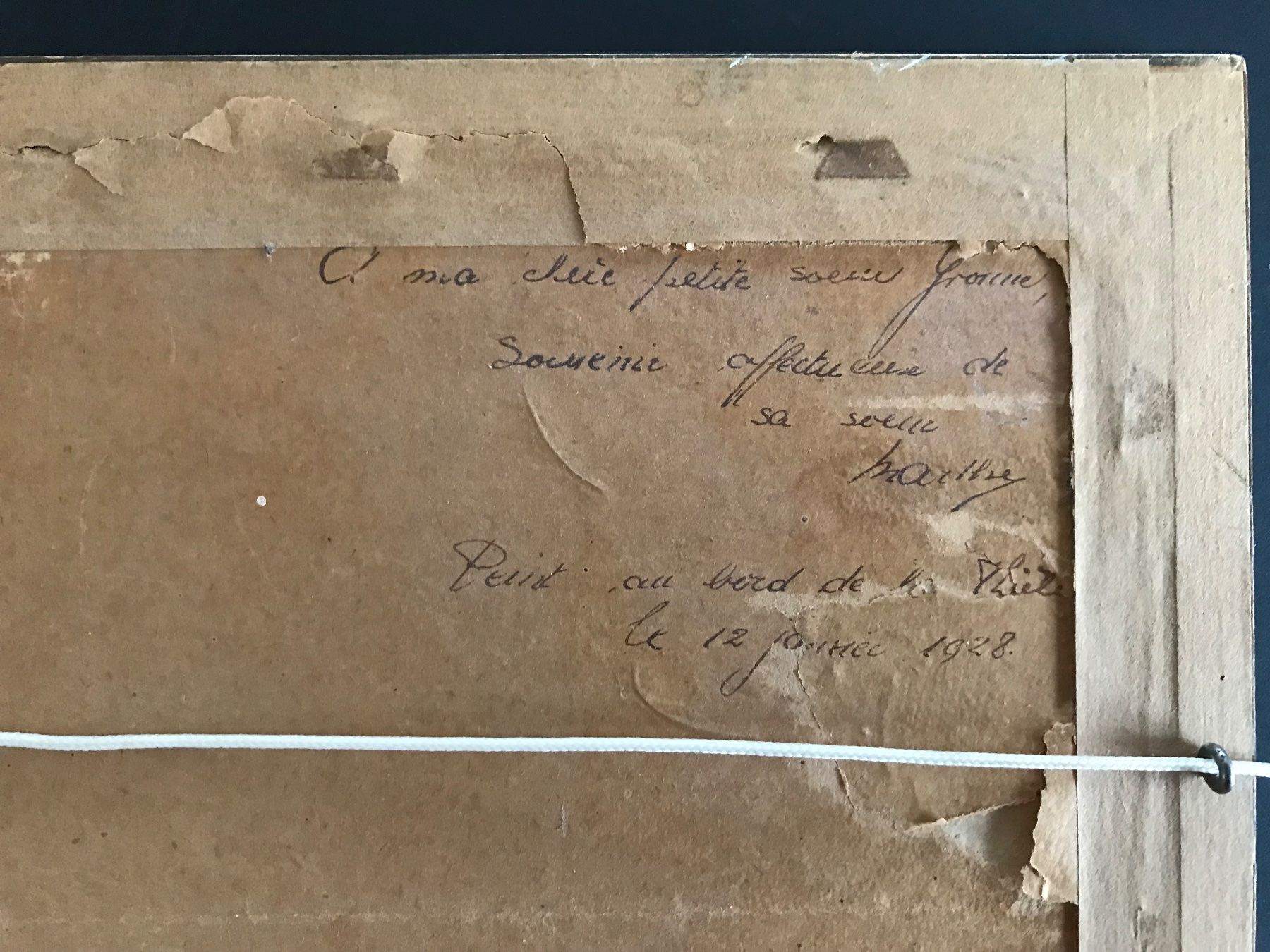 Gemälde: Joli  tableau signé 1922 La thielle – Gebraucht aus Penthaz von Petrus45 3